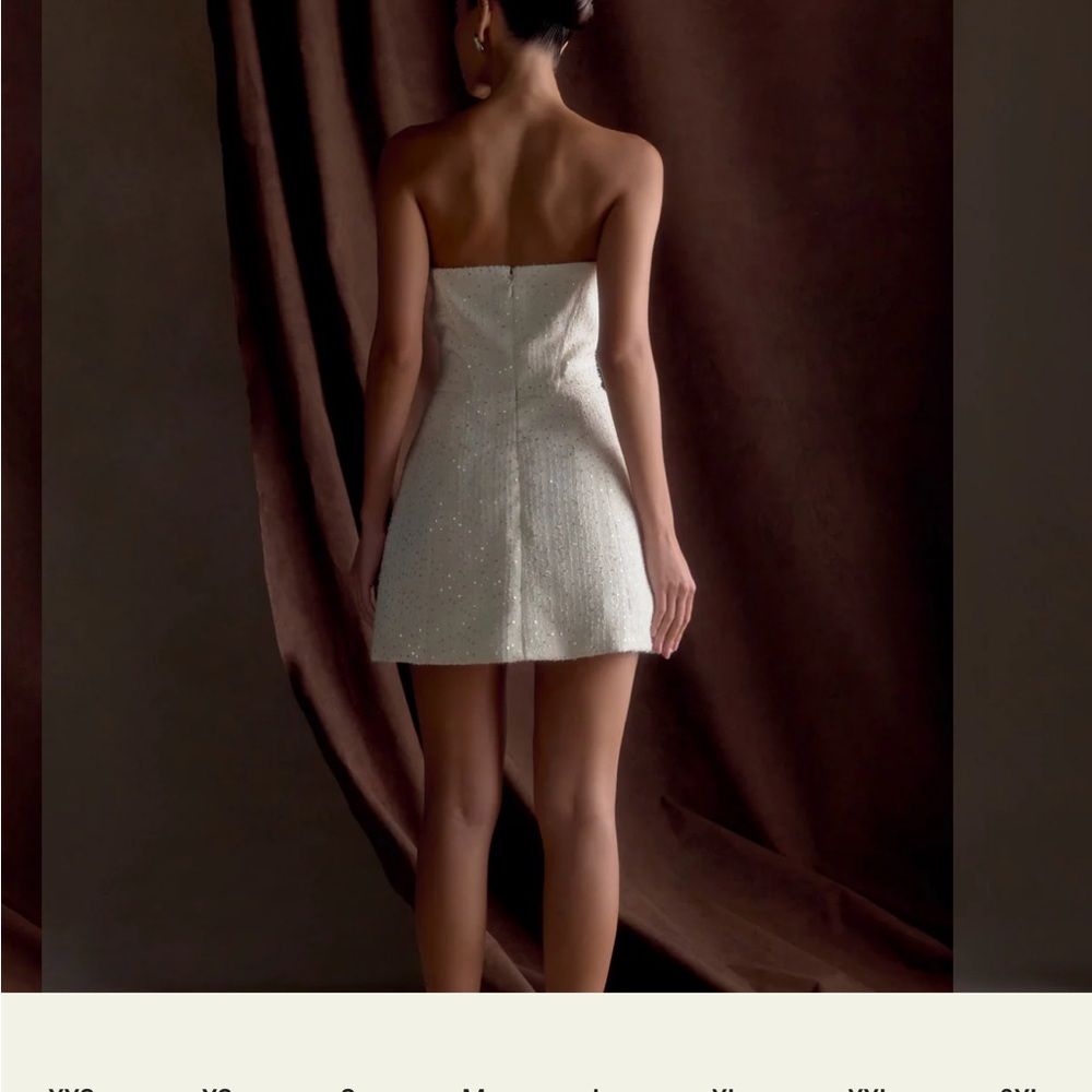 Tweed Corset Mini Dress - White - Picture 4 of 6